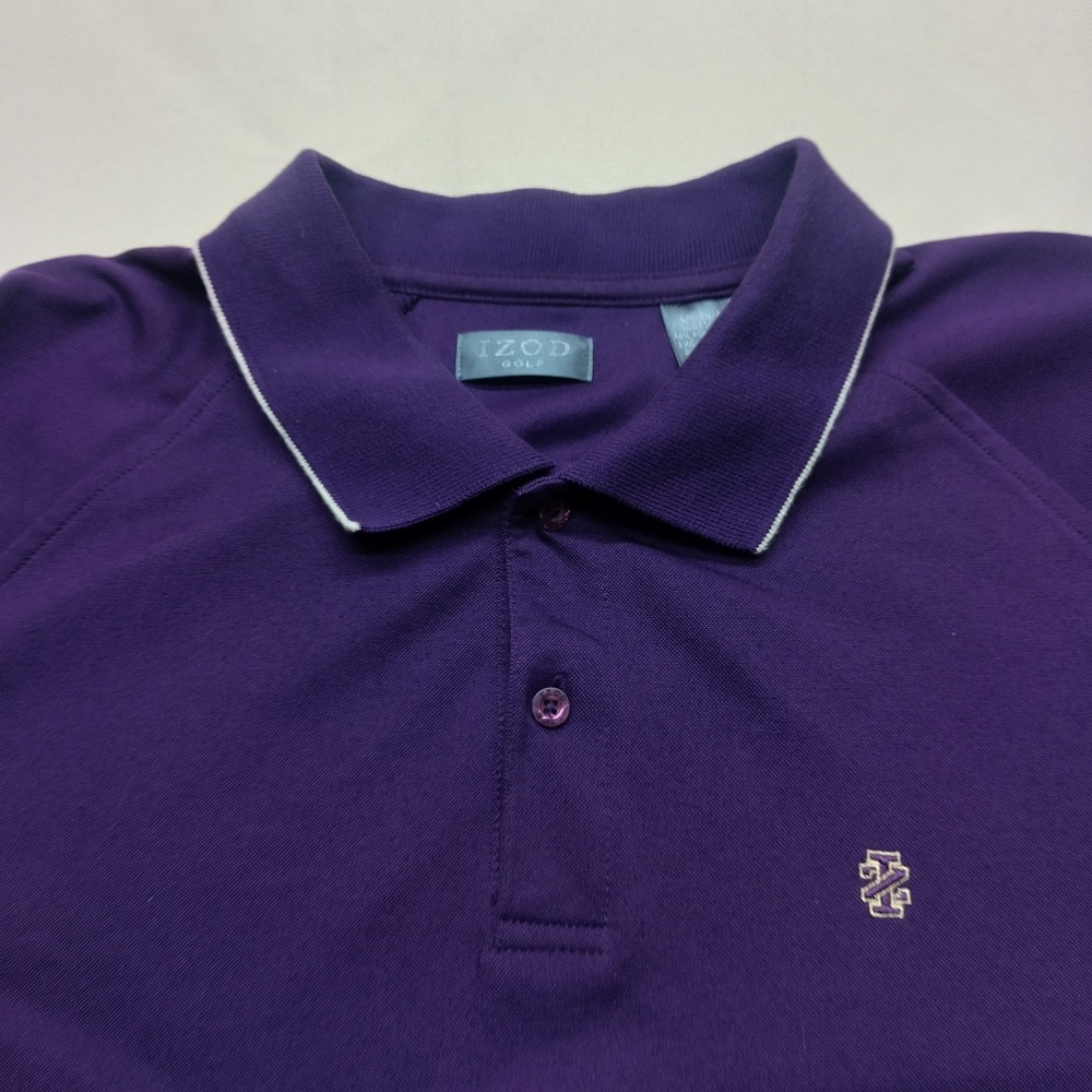 IZOD Golf Mens XL Purple Pima Cotton Blend Short Sleeve Polo Shirt 0349
